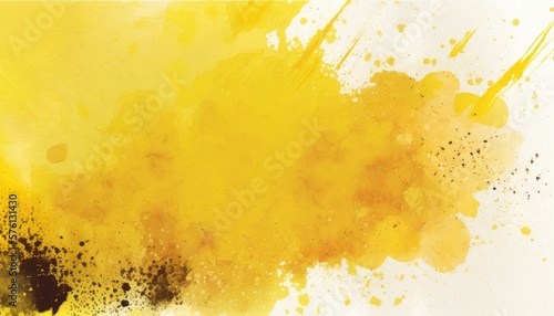 Abstract yellow watercolor background for textures backgrounds and web banners design. Generative AI