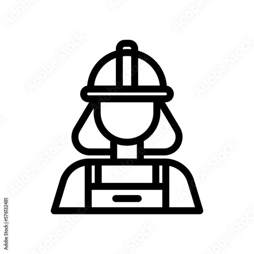 icon Labor Day with concept women engineer employee or mechanic. editable file, vector illustration.