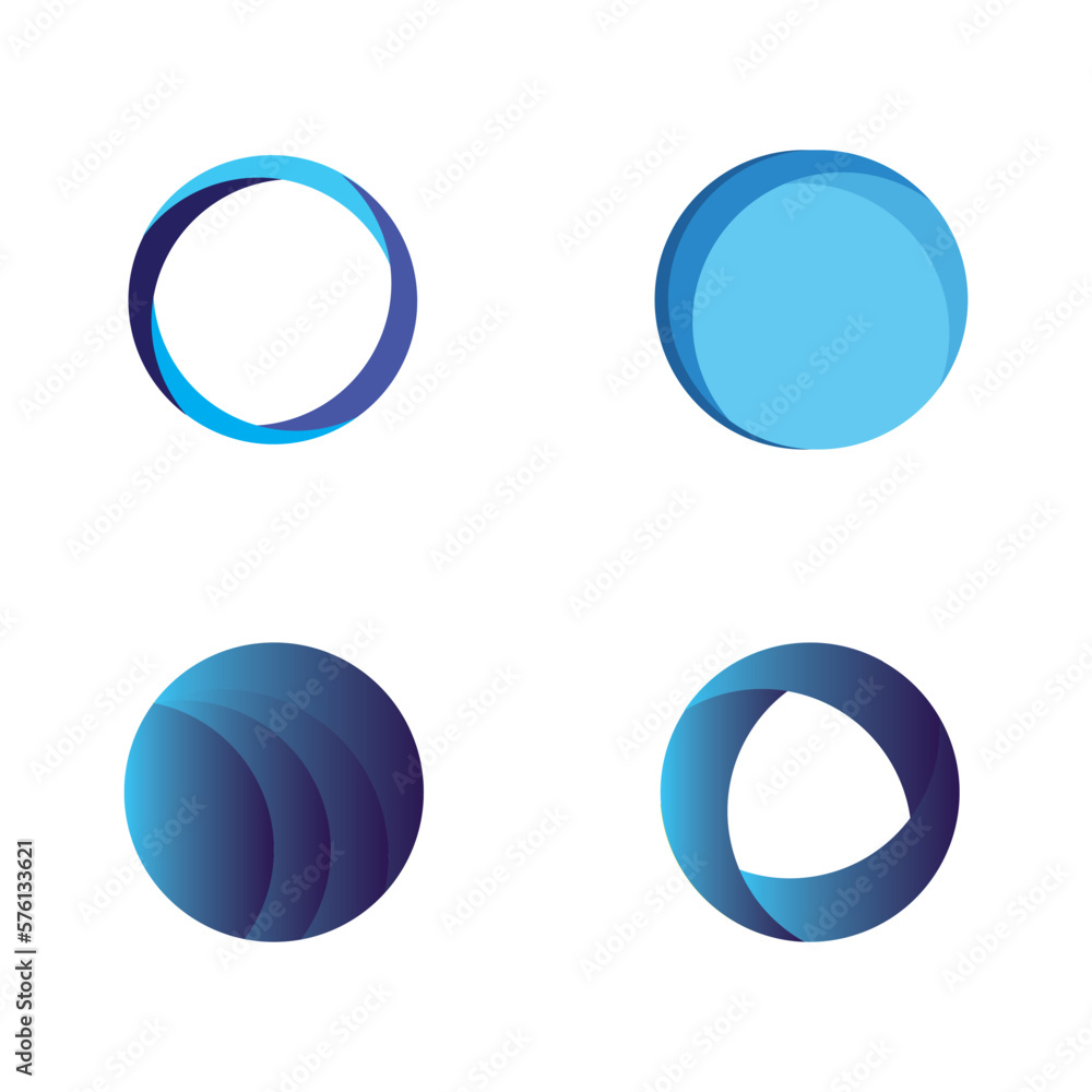 Set of Circle abstract icon logo free vector Set of Circle abstract icon logo free vector