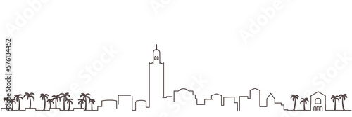 Marrakesh Dark Line Simple Minimalist Skyline With White Background