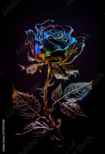 Beautiful rose flowers close up- Created with Generative AI Technology