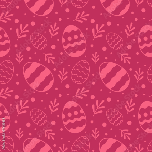 Easter Eggs with seamless ornament pattern, Vector.
