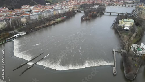 Puente de Praga en República Checa, aerial dron View photo