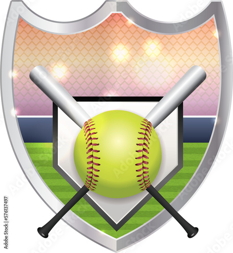 Softball Emblem Illustration