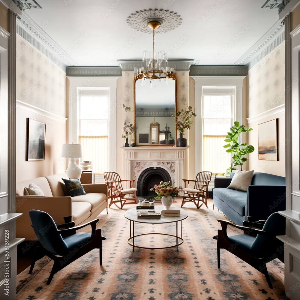 Classic style living room with modern furniture. A perfect blend of old ...