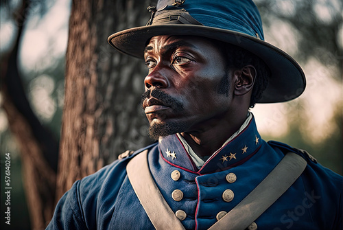 Fotografija African American Union Civil War soldier. Generative AI