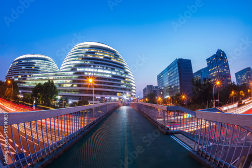 The night view of the city landscape in Beijing