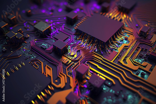  a 3d pattern of technology circuit board and chipset