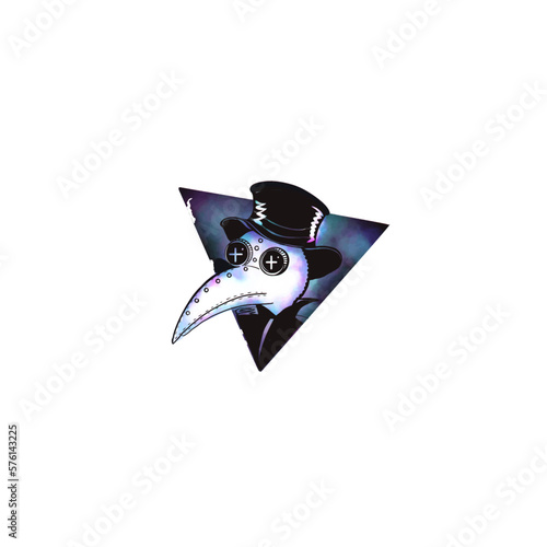Plague doctor mask portrait illustration tattoo art