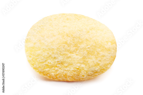 Delicious potato chip isolated on white background