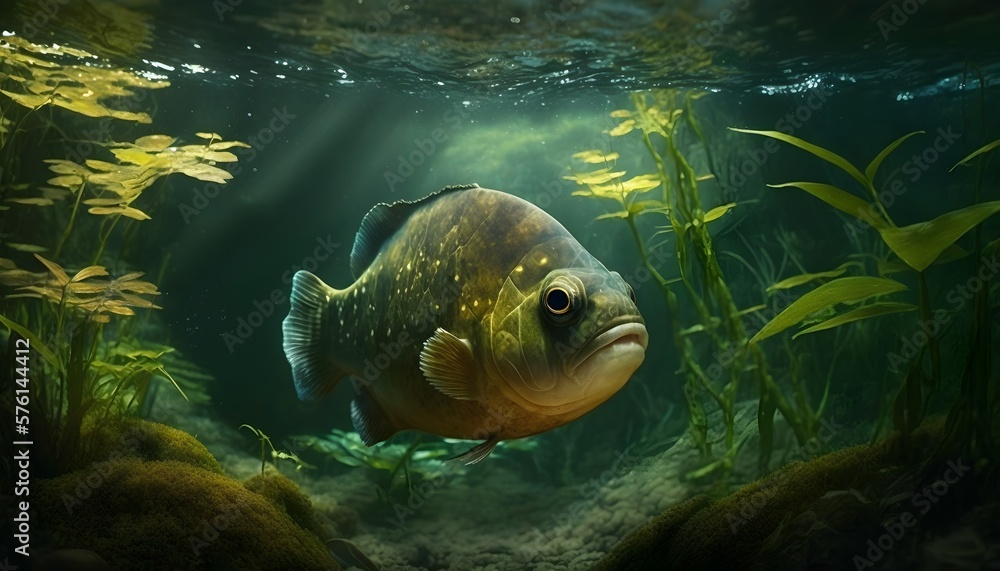 A piranha in the amazon rain forest - digital art A piranha in the amazon rain forest - digital art