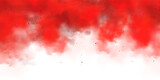 Red colorful smoke clouds isolated on white background, realistic mist effect, fog. Vapor in the air, steam flow. Vector illustration