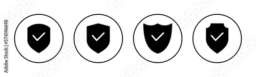 Shield check mark icon vector for web and mobile app. Protection approve sign. Insurance icon
