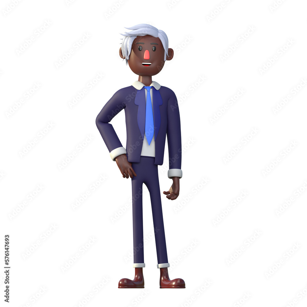 black male businessman illustration 3d character