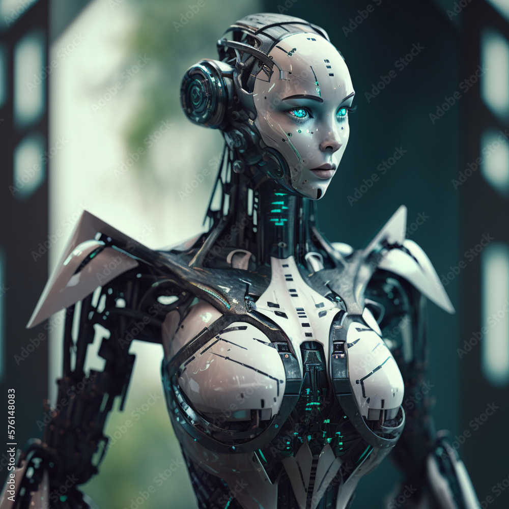 Fototapeta premium robotc, yborg, 3d, technology, future, android, futuristic,