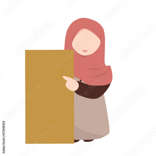 Hijab girl holding Banner photo