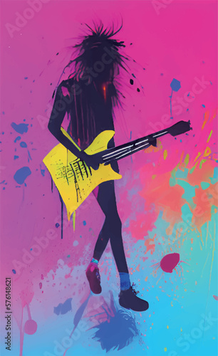 rock band Guitarist vector poster