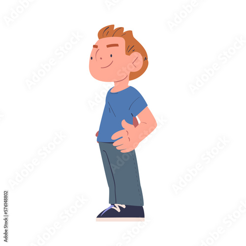 Hoodlum bully boy character, bad child behavior, school bullying cartoon vector