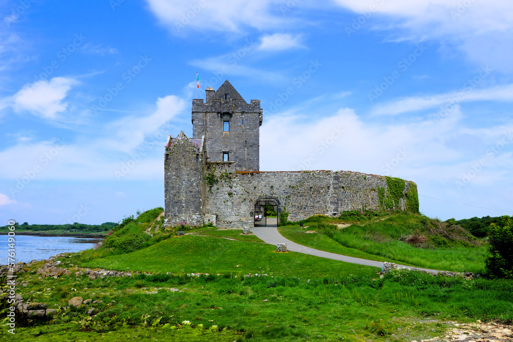View of the medieval Dunguaire Castle, County Galway, Ireland