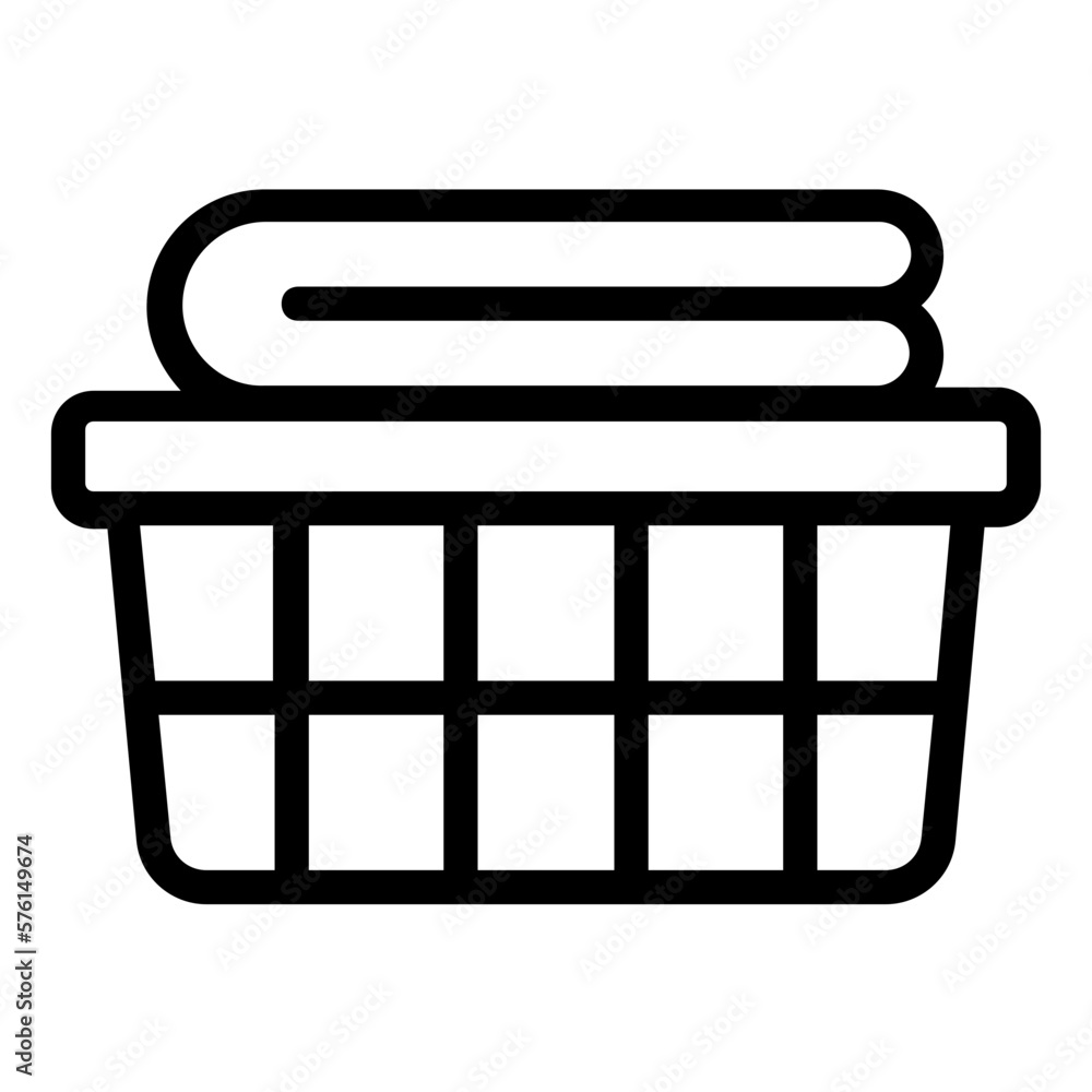 basket and towel icon basket and towel icon