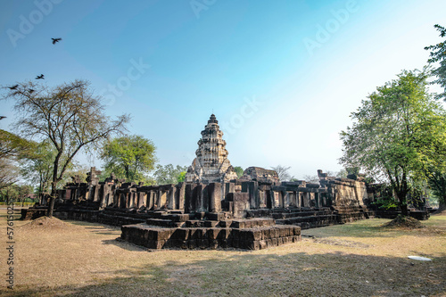 Prasat Hin Phanom Wan Ancient Khmer castle located in Nakhon Ratchasima, Thailand photo