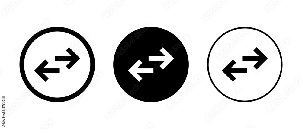 Exchange arrow icon vector isolated on circle background Exchange arrow icon vector isolated on circle background