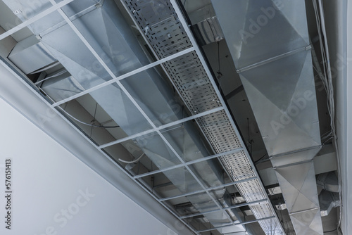 View from below on ceiling ventilation system