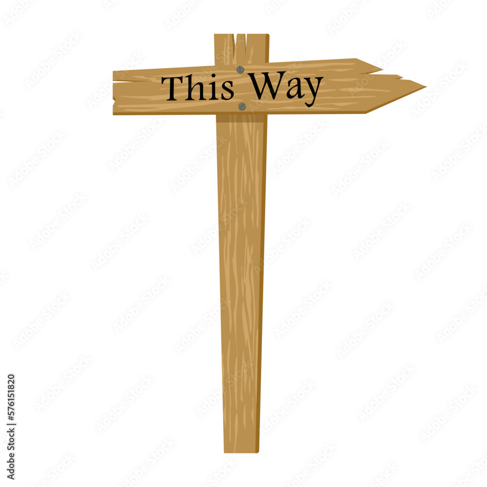 This way sign board in wooden style with wooden texture and bolt screw. This way sign board in wooden style with wooden texture and bolt screw.