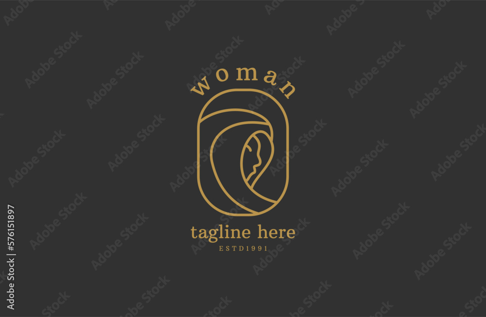 woman face logo design template. Hair, girl, leaf symbol. Abstract design concept for beauty salon, massage, magazine, cosmetic and spa. Premium vector icon. woman face logo design template. Hair, girl, leaf symbol. Abstract design concept for beauty salon, massage, magazine, cosmetic and spa. Premium vector icon.