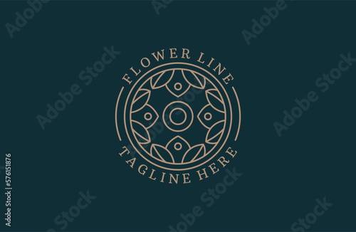 Abstract elegant flower logo icon vector design. Universal creative premium symbol. 