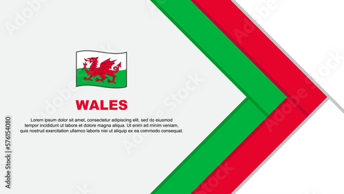 Wales Flag Abstract Background Design Template. Wales Independence Day Banner Cartoon Vector Illustration. Wales Cartoon