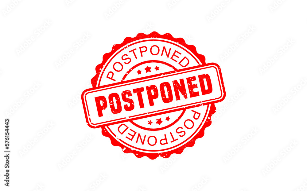 POSTPONED rubber stamp with grunge style on white background POSTPONED rubber stamp with grunge style on white background