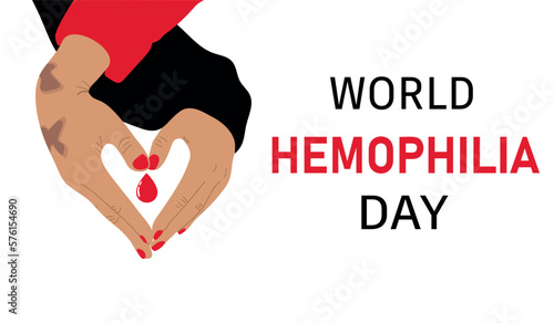 World Hemophilia Day. Hands making heart shape. Vector illustration