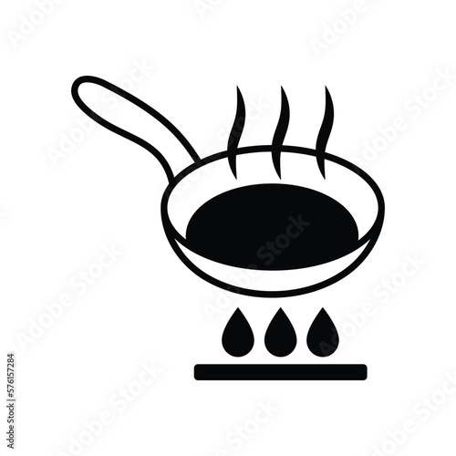 frying pan icon vector design template simple and modern