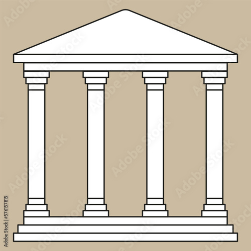 Roman columns roof. Classic roman columns roof, great design for any purposes. Vector illustration.