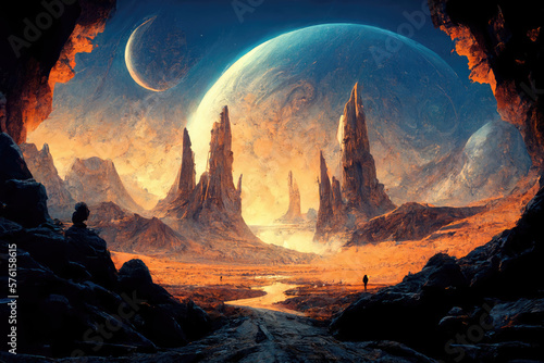 Depiction of an alien world