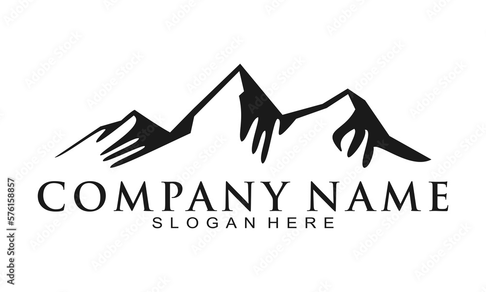 Simple elegant mountain logo design