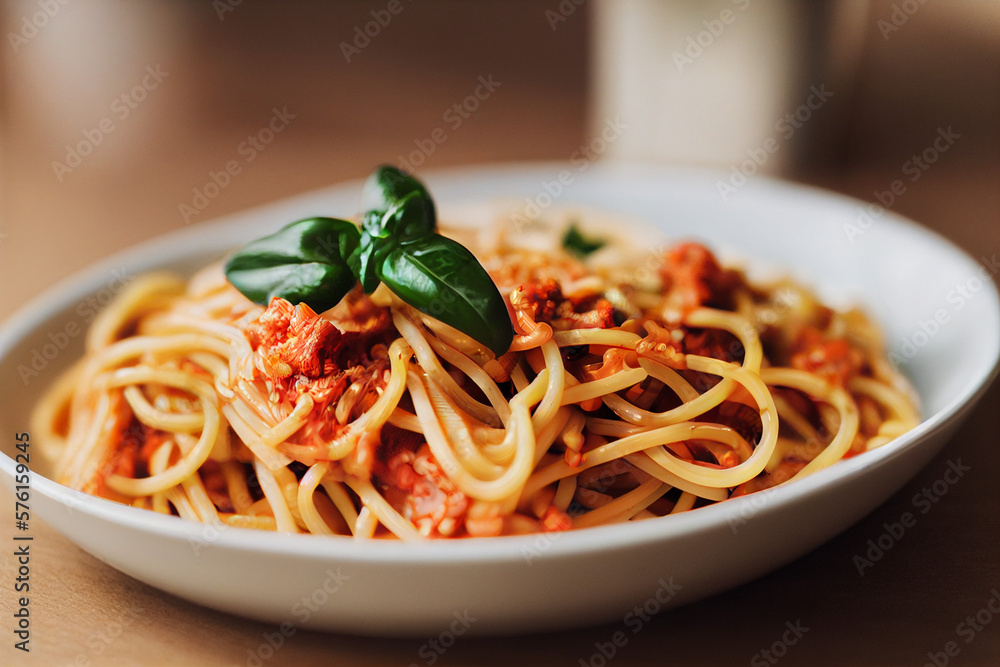 delicious fresh tomato spaghetti bolognese, generative AI delicious fresh tomato spaghetti bolognese, generative AI
