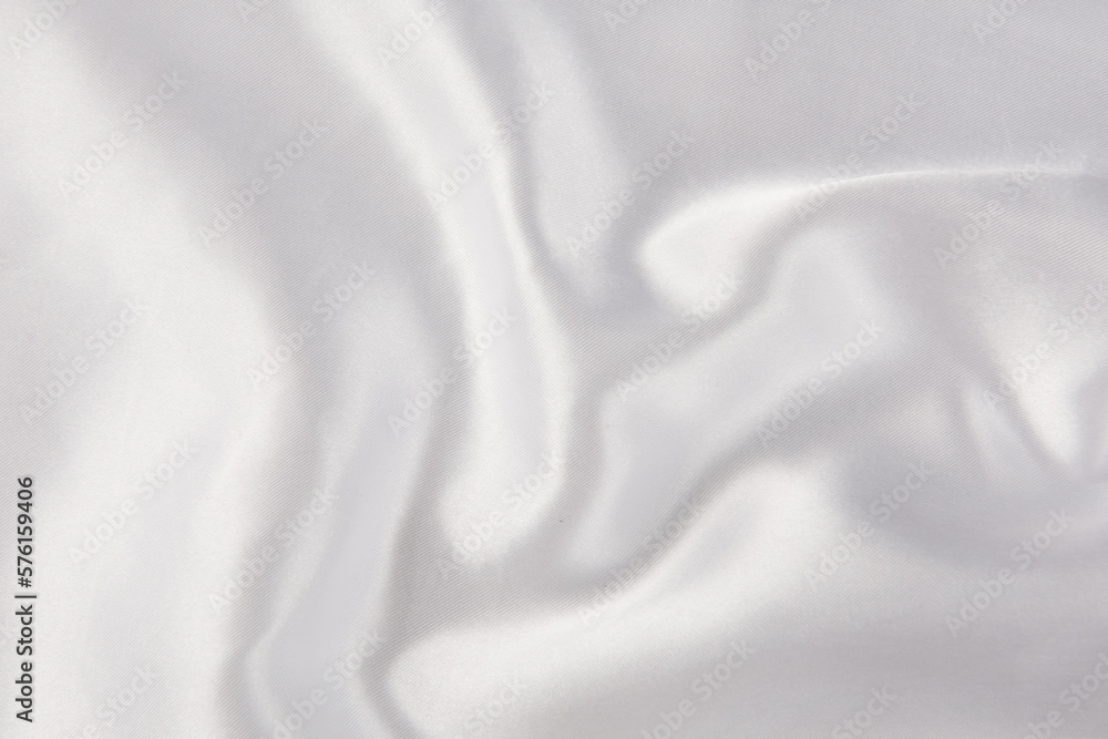 Naklejka premium Smooth elegant white silk or satin luxury cloth texture background. 