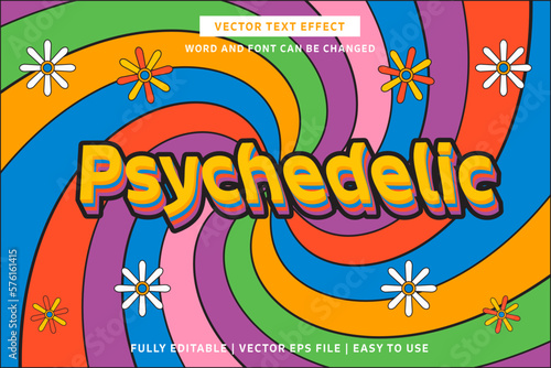 Psychedelic vector text effect fully editable