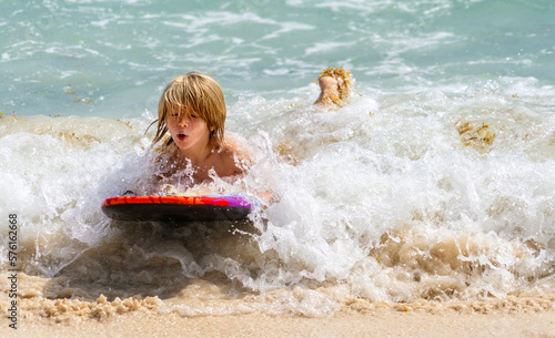 First Beach Wave on Boogie Board © Holly Photography