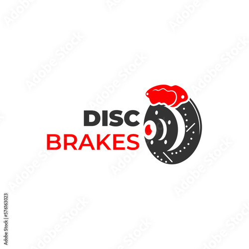 disc brake vector illustration logo