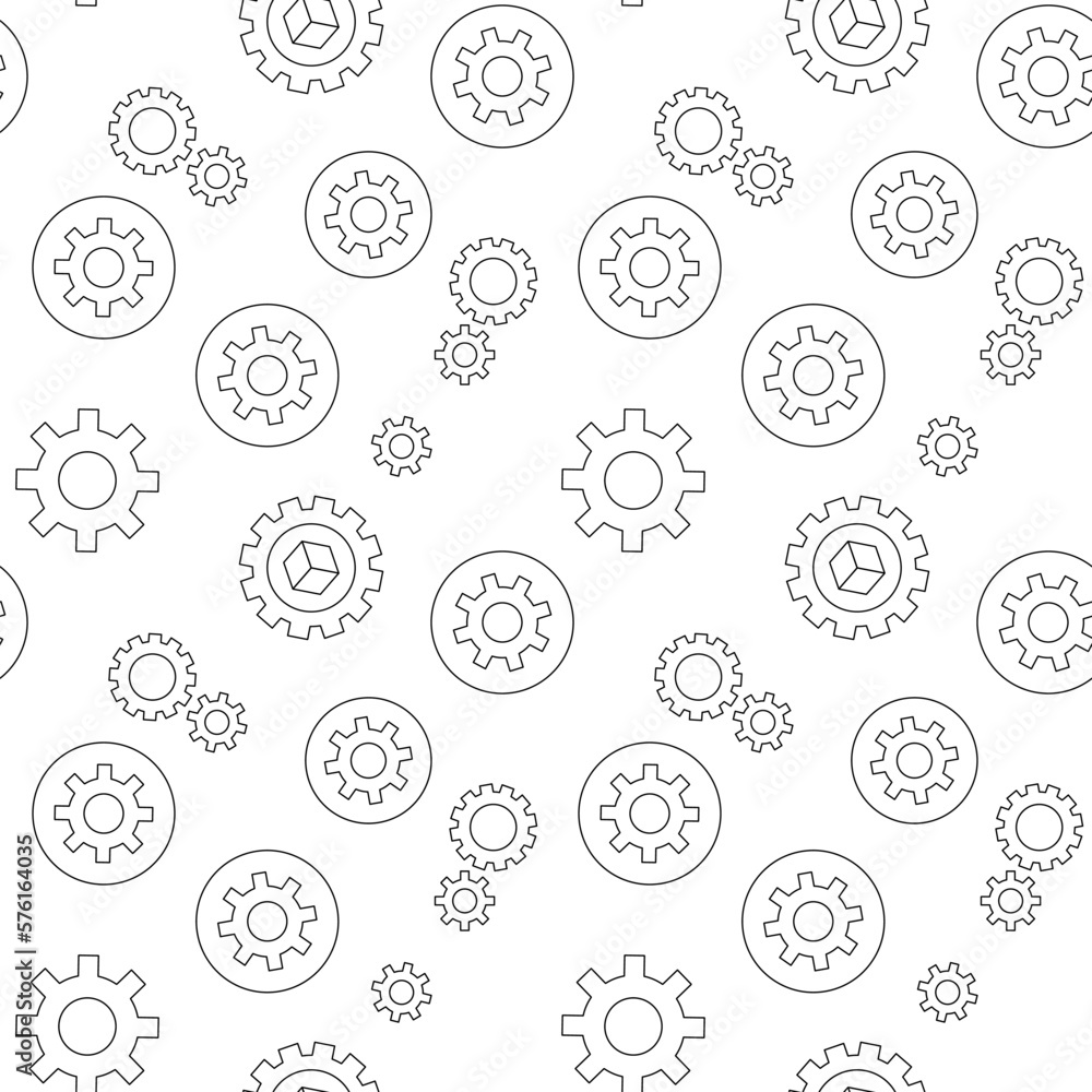 Vector seamless pattern of various gear or cogwheels made of various element Vector seamless pattern of various gear or cogwheels made of various element