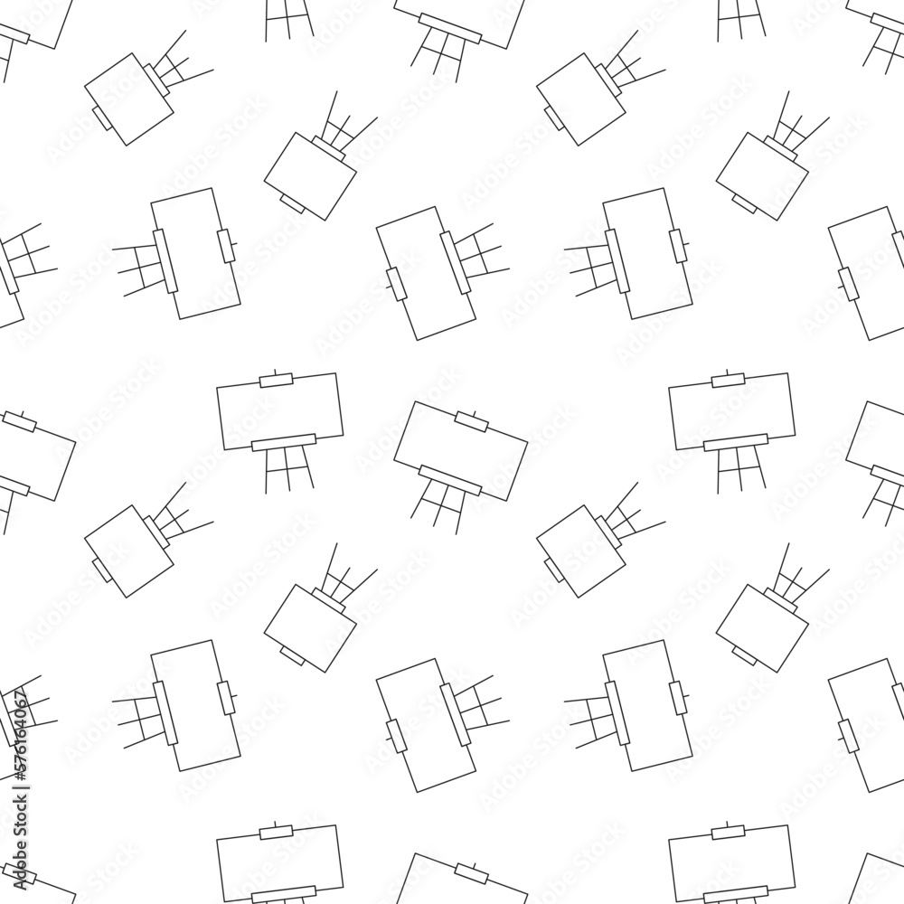 Vector seamless pattern of easel is made of various element Vector seamless pattern of easel is made of various element