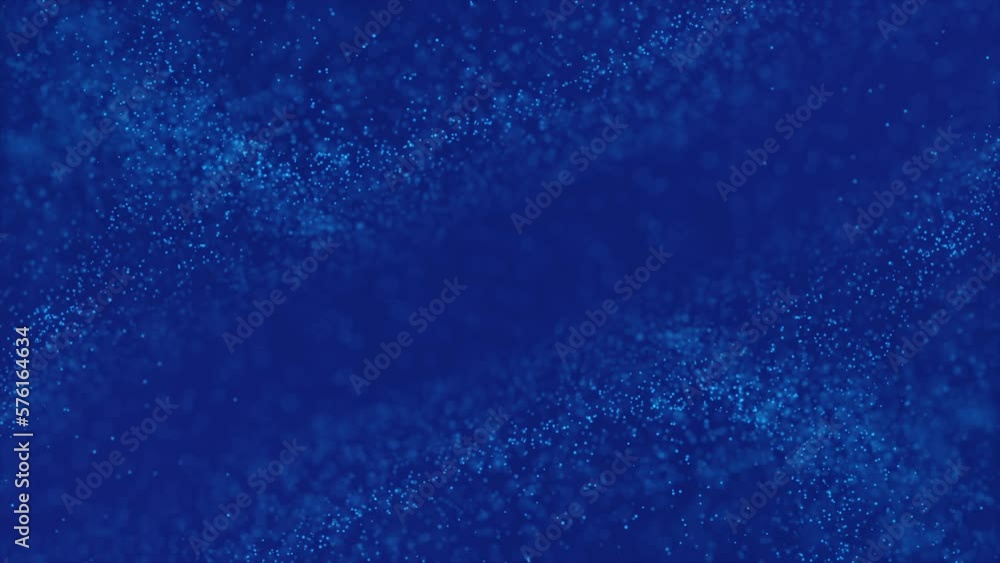 Particle Motion on Blue Background Particle Motion on Blue Background