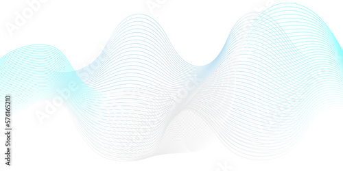  Abstract blue flowing wave lines background. Modern glowing moving lines design. Modern blue moving lines design element. Futuristic technology concept. Vector illustration.