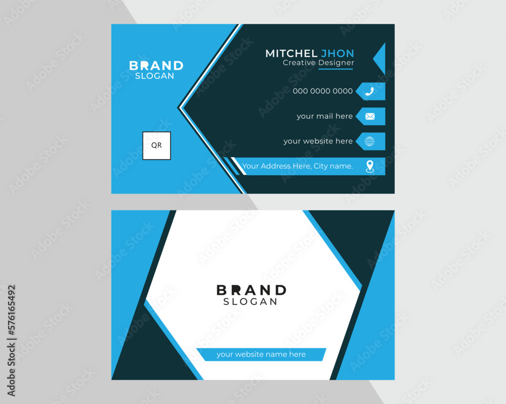 creative business card template,Vector illustration Modern and simple business card design,Minimal Business Card Layout,Personal visiting card with company logo. Vector illustration. Station