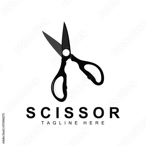 Scissors Logo Design, Barbershop Shaver Vector, Babershop Scissors Brand Illustration