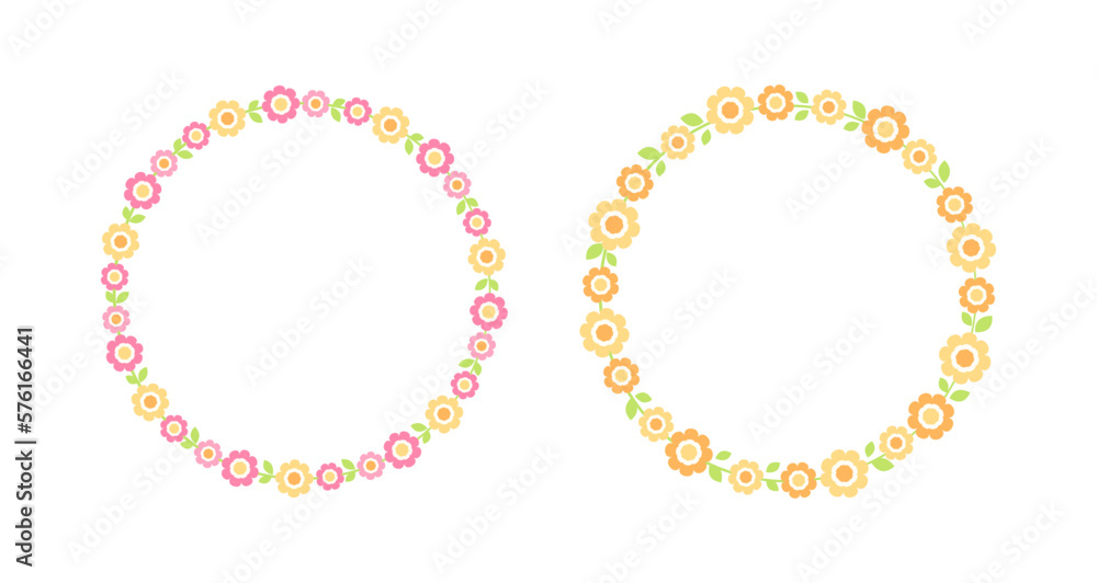 Cute Round Floral Frame Border Collection. Simple minimal flower wreath arrangements perfect for wedding invitations and birthday cards Cute Round Floral Frame Border Collection. Simple minimal flower wreath arrangements perfect for wedding invitations and birthday cards
