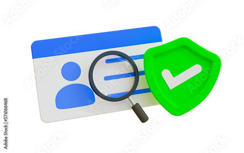Obraz na płótnie 3d minimal ID card verification success